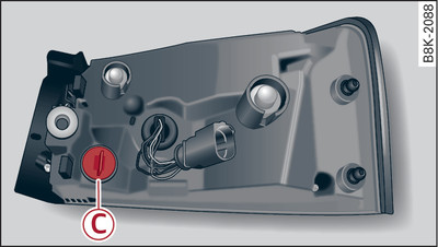 LED rear light: Position of reversing light bulb